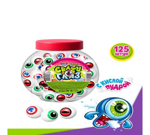 Жевательная резинка Канди Клаб  8гр*125*(12бан) Crazy глаз
