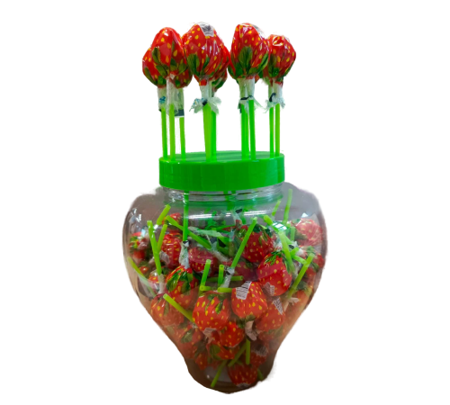 Карамель Канди Клаб 14гр*100*(6бан) Клубничка на палочке