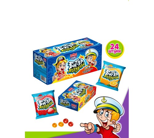 Жевательная конфета Канди Клаб 14гр*24*(12бл) Битва Кораблей Новинка!