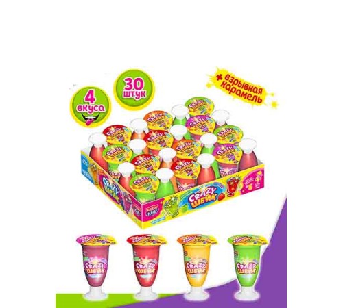 Желейный десерт  Канди Клаб 41гр*30*(8бл) Crazy Шейк
