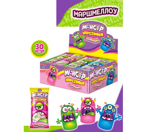 Зефир Канди Клаб 13гр*30*(12бл) Монстр Хрустямба  Новинка!!