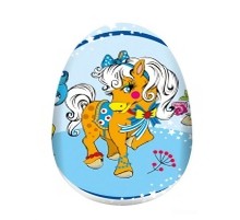 Фигурка из конд.глазури Канди Клаб  20гр*24*(6бл) Яйцо с/с Лошадки