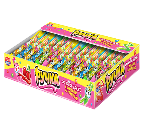 Сахарное драже Канди Клаб  8гр*30*(12бл) Ручка с жидкой карамелью Новинка!!!