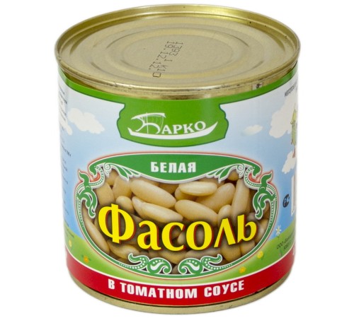 Фасоль белая в томатном соусе "Барко"ж/б 310г*15