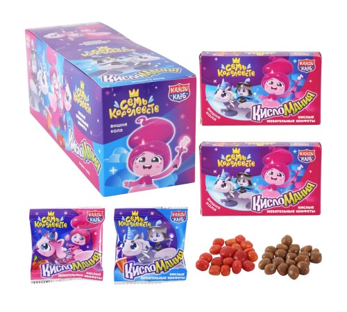Жевательная конфета Канди Клаб 14гр*30*(12бл) Кисломания Семь королевств  Дабл фрукт вишня и кола