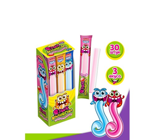 Зефир Канди Клаб 13гр*30*(12бл) Язык Вкуснямба маршмеллоу