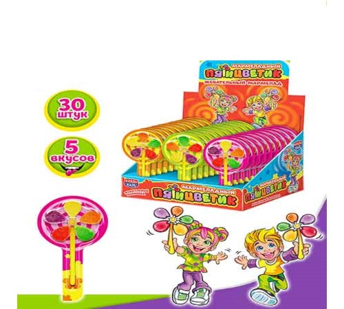 Мармелад Канди Клаб  8гр*30*(12бл) Мармеладный Пятицветик