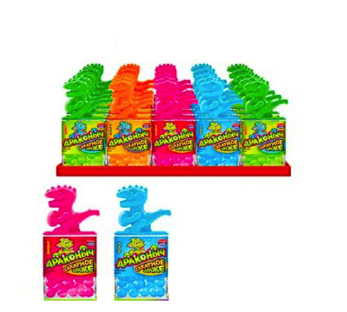 Сахарное драже Канди Клаб  7гр*30*(20бл) Драконыч ассорти