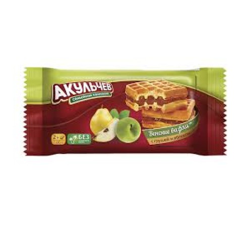 Вафли"Акульчев"Венские" 100г*22 Груша яблоко