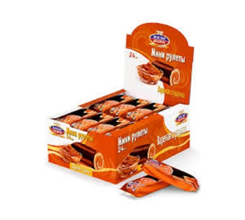 Мини-рулеты"Мастер Десерта"35г*24*(4бл) Вареная сгущенка