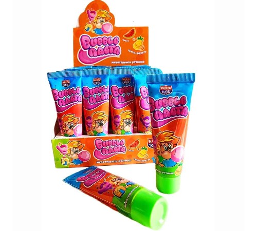 Жевательная резинка Канди Клаб 20гр*24*(12бл) Бабл Паста ассорти (Три кота) Новинка!!