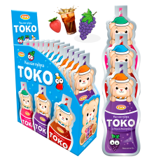 Кислая пудра Токо со вкусом винограда,колы и клубники 13гр*24*(12бл) ZVN ТМ 