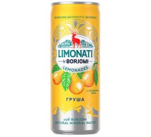 Боржоми LIMONATI напиток с соком и природной водой газир. ж/б 0,33л*12 Груша