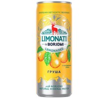 Боржоми LIMONATI напиток с соком и природной водой газир. ж/б 0,33л*12 Груша
