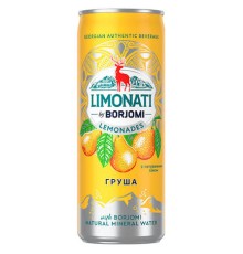 Боржоми LIMONATI напиток с соком и природной водой газир. ж/б 0,33л*12 Груша