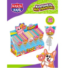 Карамель Канди Клаб 15гр*30*(12бл) Пончик  на палочке вкус тутти-фрутти
