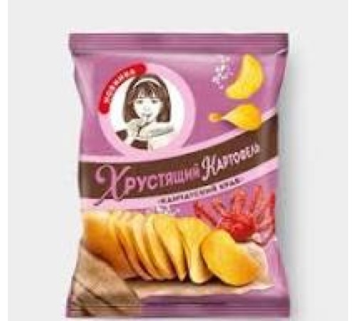 Хрустящий Картофель чипсы "Девочка"160г*9 Камчатский краб