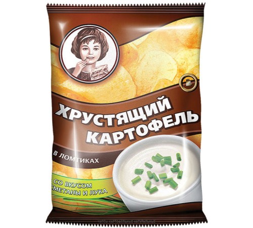 Хрустящий Картофель чипсы "Девочка"160г*9 Камчатский краб