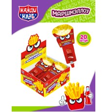 Зефир Канди Клаб 20гр*20*(12бл) Картошка Фри с жидкой карамелью 2 в 1