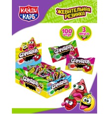 Жевательная резинка Канди Клаб  4гр*100шт*(12бл) Gumster с кислой начинкой