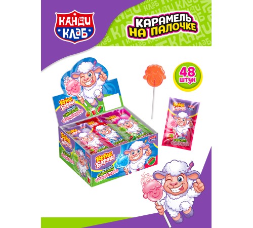 Карамель Канди Клаб 10гр*48*(12бл) Краш Бараш с кислой пудрой