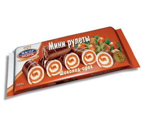 Мини-рулеты"Мастер Десерта" Шоколад-орех 175г*15