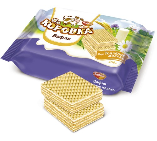 Вафли"РотФронт" Коровка 150г*22 Топленое Молоко