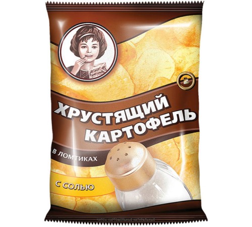 Хрустящий Картофель чипсы "Девочка" 70г*20 Соль