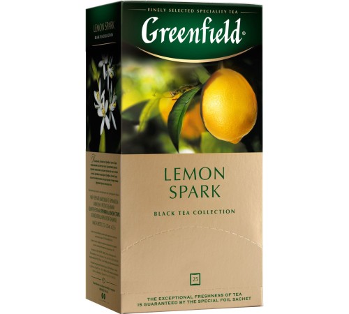 Гринфилд чай 25пак*1,5г*(10) Лимон Спарк /лимон/цедра цитрусовых
