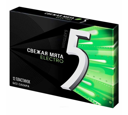 Ригли-Файв"Electro"(свежая мята) 15,6гх15шт*(18бл)