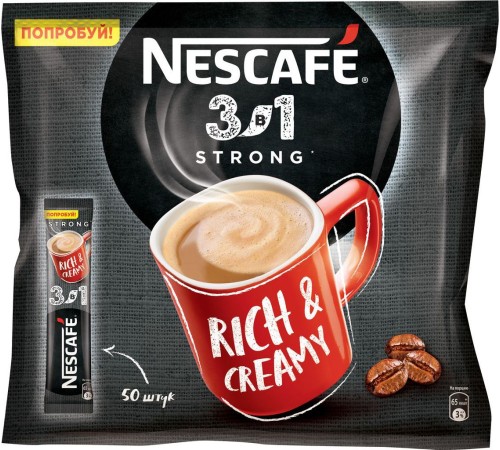 Нескафе 3в1 кофе со сливками 14,5г*20шт х20 Крепкое