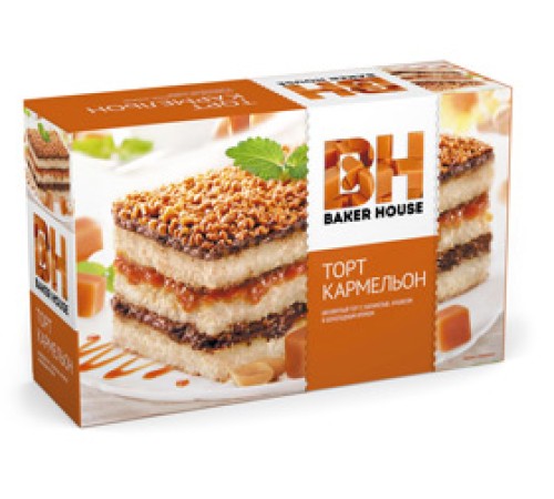 Торт бисквитный Baker House 350г*8 Карамельон