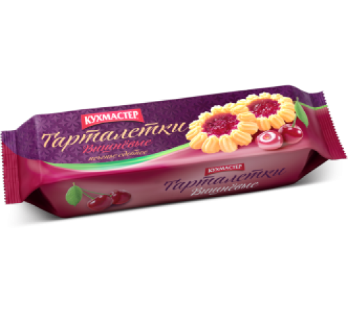 Печенье Кухмастер Тарталетки 240г*12 Вишневые