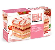 Торт бисквитный Baker House 350г*8 Клубника