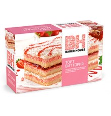 Торт бисквитный Baker House 350г*8 Клубника