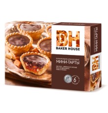 МИНИ-ТАРТЫ "Baker House"240гр*8 Карамельно-арахисовой начинкой