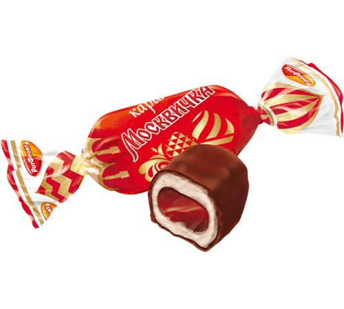 Москвичка РФ карамель в шоколаде 250г*10
