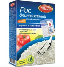 Увелка Рис длиннозёрный шлифованный 80 г*5 (6шт)
