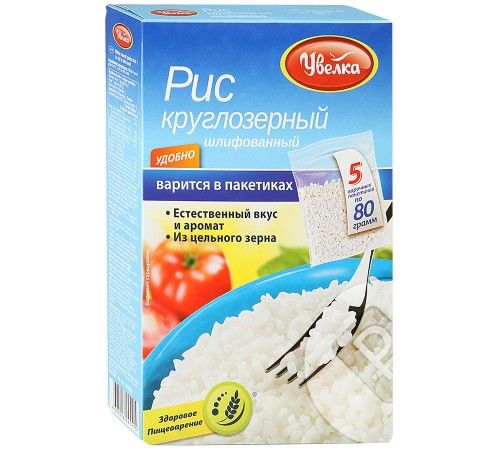 Увелка Рис круглозёрный 80 г*5 (6шт)