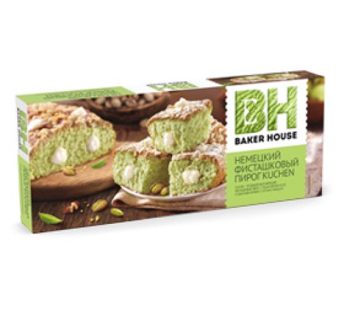 Пирог Baker House Немецкий KUCHEN  350г*8 Фисташка