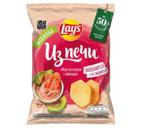 Лейс из Печи  81 г*14 чипсы Мусс из Лосося с авокадо