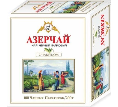 Азерчай  100 пак*2г*(6) Черный с чабрецом