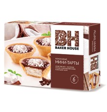 МИНИ-ТАРТЫ "Baker House"240гр*8 Кокосовая  начинка
