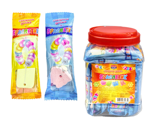 Сахарное драже Канди Клаб 12гр*60*(8 бан) Браслетик