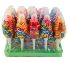 Карамель Канди Клаб  7гр*30*(12бл) Дабл Поп на палочке с кислой пудрой