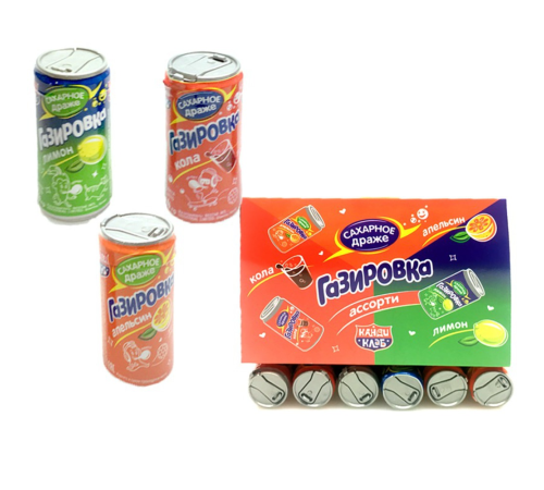 Сахарное драже Канди Клаб  4гр*30*(12бл) Газировка в баночках