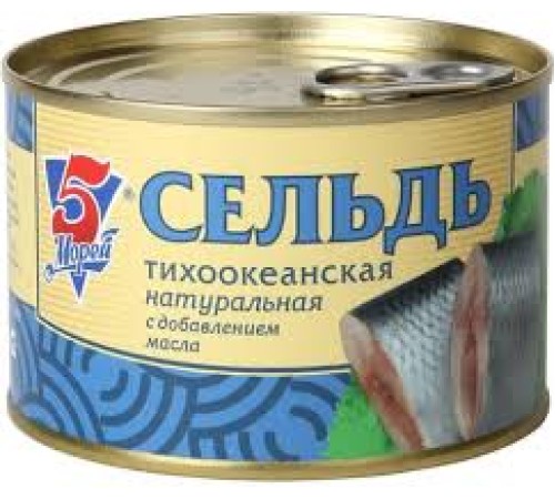 Сельдь тихоок.НДМ 5 Морей 250гр*24