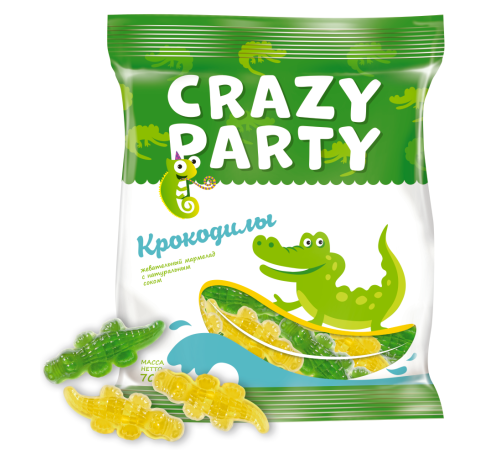 Мармелад жевательный фигурный"Азов"70гр*12 Крокодилы
