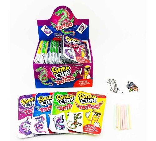 Карамель Канди Клаб Мягкая  5гр*40*(12бл) Супер Стик с тату