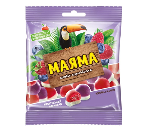 Жевательный мармелад"Маяма"Яшкино 70г*50 Малина и черника со сливками